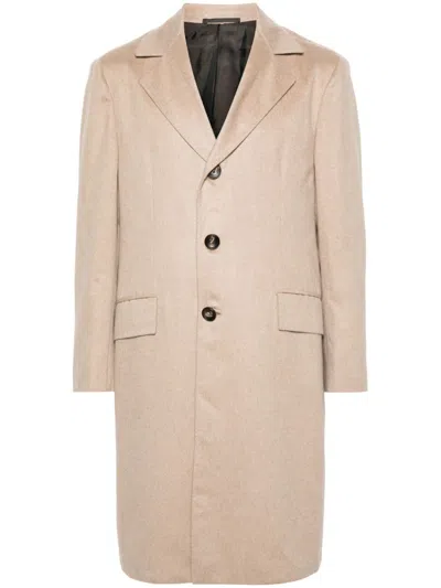 Kiton Cashmere Coat In Neutrals