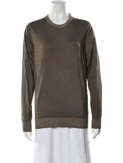 Pre-owned Kiton Cashmere Crew Neck Sweater In Green