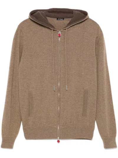 Kiton Cashmere Hoodie In Brown