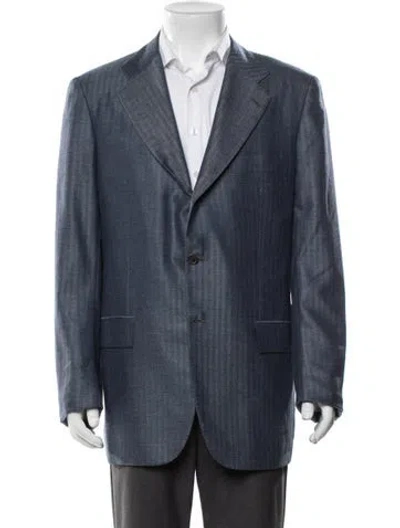 Pre-owned Kiton Cashmere Jacket In Blue