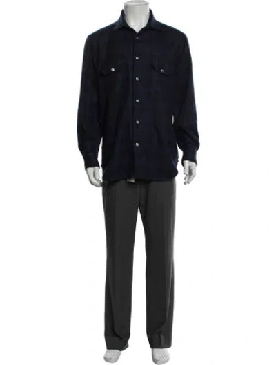 Pre-owned Kiton Cashmere Jacket In Blue