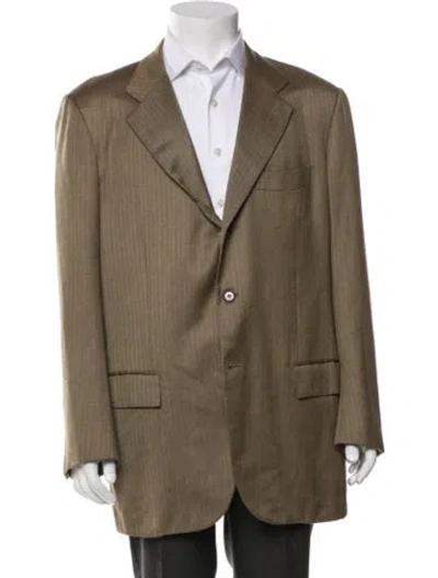 Pre-owned Kiton Cashmere Jacket In Green