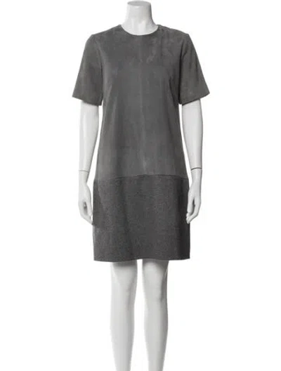 Pre-owned Kiton Cashmere Mini Dress In Gray
