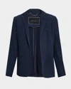 Kiton Cashmere Open-front Jacket In Blue