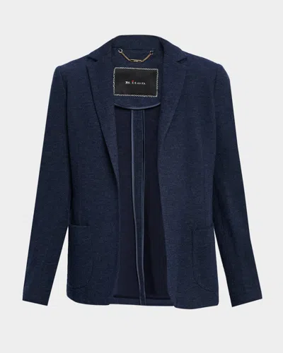 Kiton Cashmere Open-front Jacket In Blue