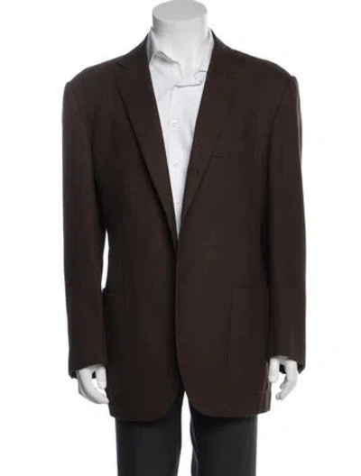 Pre-owned Kiton Cashmere Overcoat In Brown