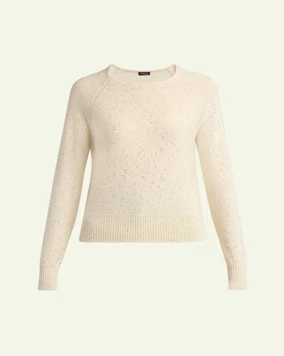 Kiton Cashmere Paillette Crewneck Sweater In Neutral