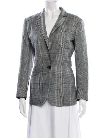 Pre-owned Kiton Cashmere Plaid Print Blazer In Black