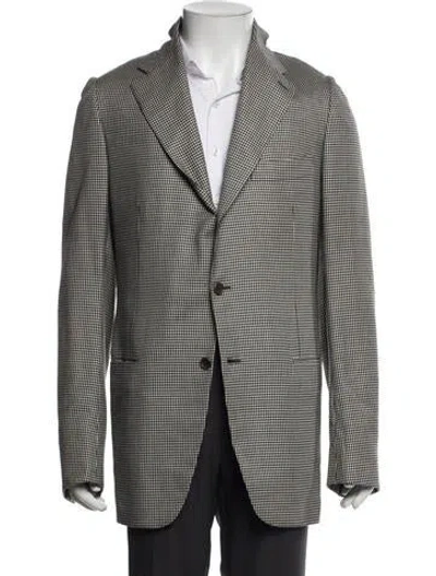 Pre-owned Kiton Cashmere Plaid Print Blazer In Multi