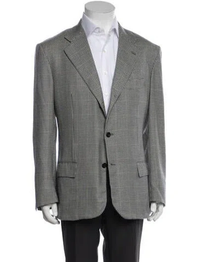 Pre-owned Kiton Cashmere Plaid Print Jacket In Multicolor