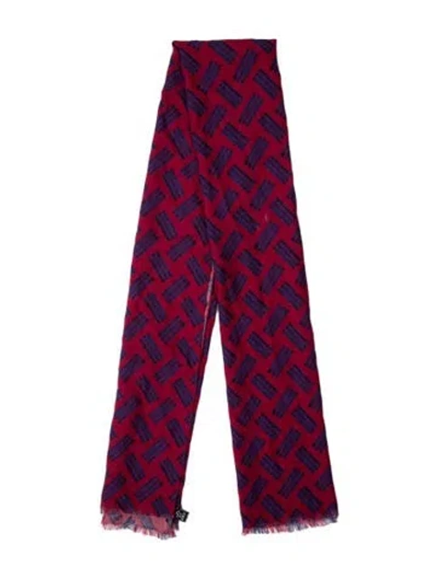 Pre-owned Kiton Cashmere Printed Scarf In Red