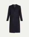 Kiton Cashmere Single-breasted Coat In Blue