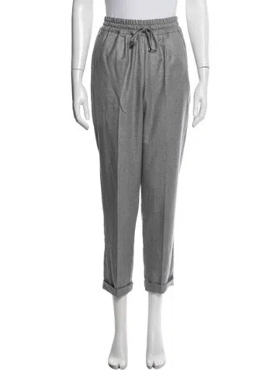 Pre-owned Kiton Cashmere Straight Leg Pants In Gray