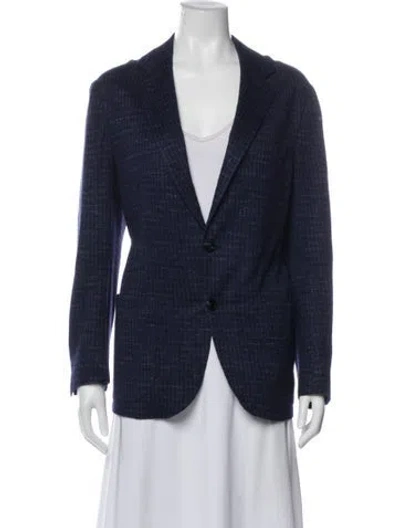 Pre-owned Kiton Cashmere Striped Blazer In Blue