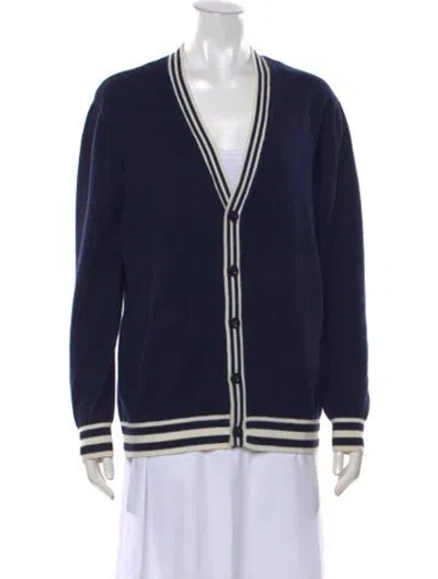 Pre-owned Kiton Cashmere Striped Sweater In Blue