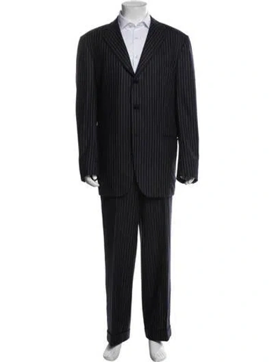 Pre-owned Kiton Cashmere Striped Two-piece Suit In Blue