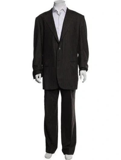 Pre-owned Kiton Cashmere Striped Two-piece Suit In Brown