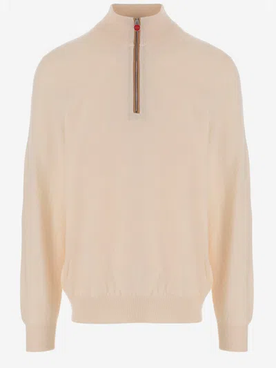 Kiton Zip Roll-neck Sweater In Neutral