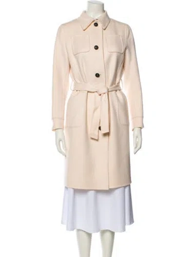 Pre-owned Kiton Cashmere Trench Coat In White