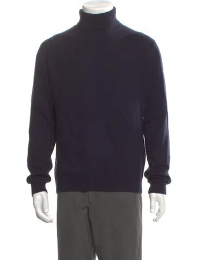 Pre-owned Kiton Cashmere Turtleneck Pullover In Blue