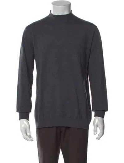 Pre-owned Kiton Cashmere Turtleneck Pullover In Gray