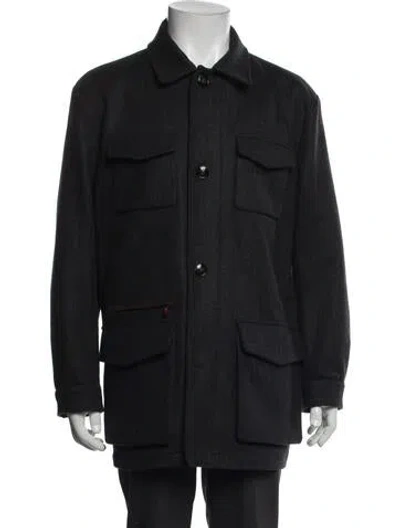 Pre-owned Kiton Cashmere Utility Jacket In Gray