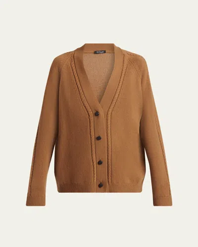 Kiton Cashmere V-neck Cardigan In Brown