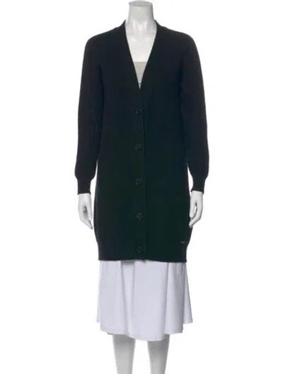 Pre-owned Kiton Cashmere V-neck Sweater In Green