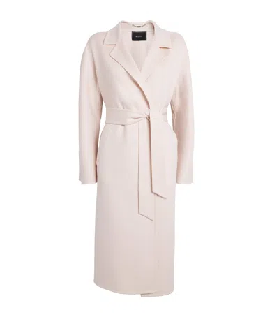 Kiton Cashmere Wrap Coat In Pink