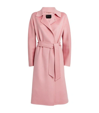 Kiton Cashmere Wrap Trench Coat In Pink