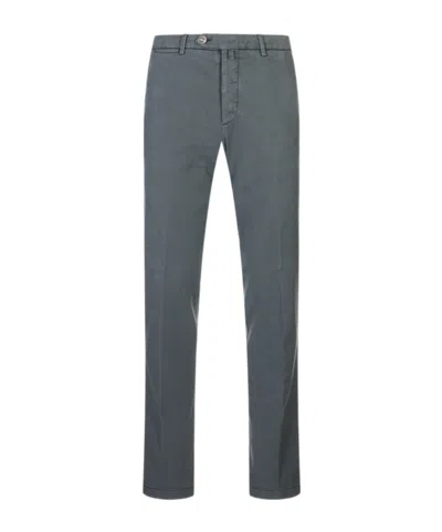 Kiton Logo-patch Straight-leg Trousers In Blue