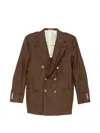 Kiton Central-vent Jacket In Brown