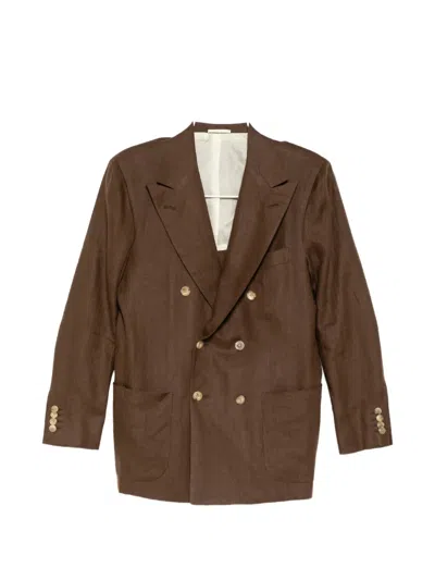 Kiton Central-vent Jacket In Brown