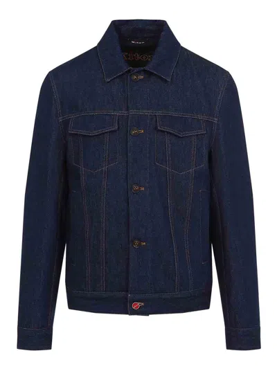 Kiton Essential Denim Jacket In Blue