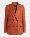 Kiton Check Double-breasted Blazer Jacket