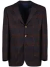 Kiton Check-pattern Blazer In 蓝色