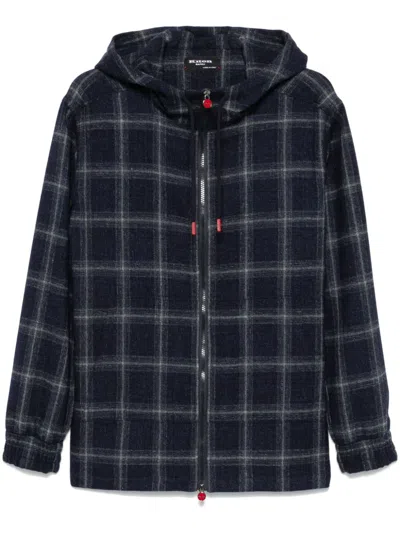 Kiton Check-pattern Jacket In Blue