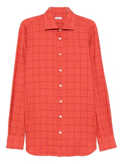 Kiton Checked Buttoned Shirt In Red