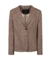 Kiton Prince Of Wales Checked Jacket In Brown