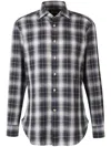 Kiton Checked Cotton Shirt In Black