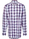 Kiton Checked Cotton Shirt In Purple