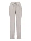 Kiton Checked Drawstring-waist Trousers In Gray