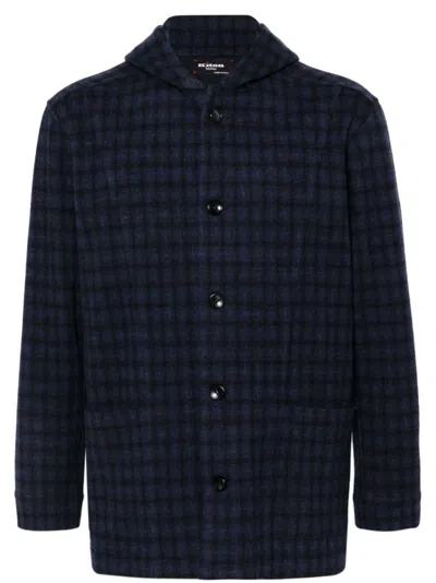 Kiton Checked Jacket In Blue