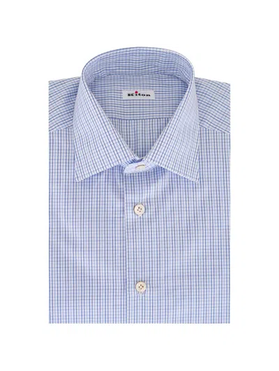 Kiton Checked Shirt In Blue