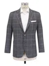 Kiton Checked Single-breasted Jacket In Gray