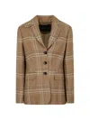 Kiton Checked Single-breasted Jacket In Brown