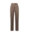 Kiton Prince Of Wales Trousers In Brown