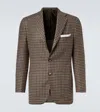 Kiton Checked Wool, Silk, And Linen Blazer In Brown