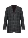 Kiton Check-pattern Blazer In Gray