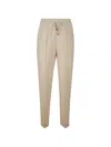 Kiton Check-pattern Drawstring Trousers In Neutral